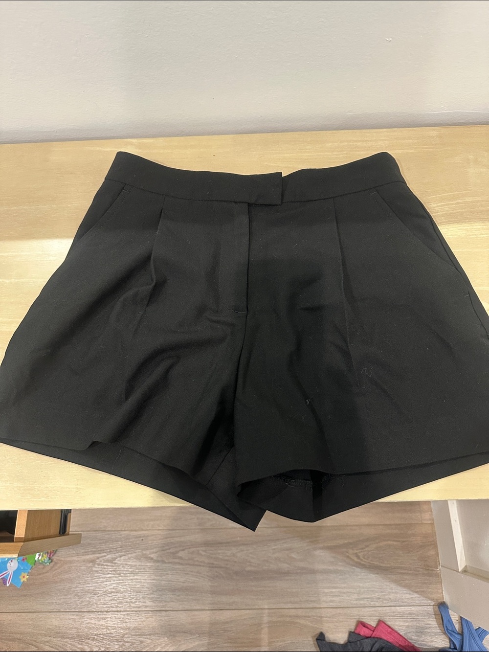 Zara Black High-Waist Tailored Shorts